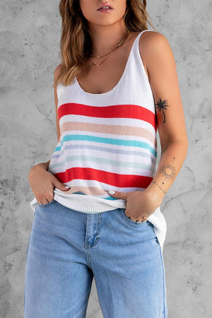 Hello Summer Knit Scoop Neck Tank Top - MXSTUDIO.COM