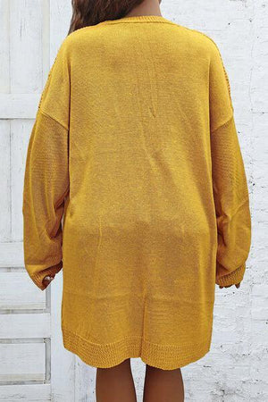 Hello Sunshine Long Open Front Yellow Cardigan-MXSTUDIO.COM