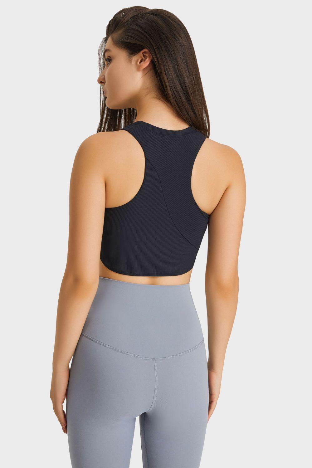 Hem Detailing Racerback Sports Bra - MXSTUDIO.COM