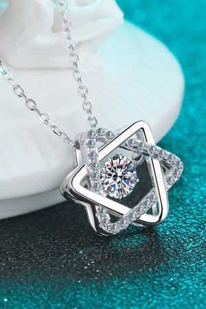 Hexagon Pendant Moissanite Chain-Link Necklace - MXSTUDIO.COM