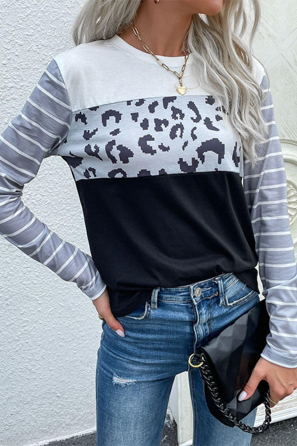 High-Class Leopard Long Sleeve T-Shirt - MXSTUDIO.COM