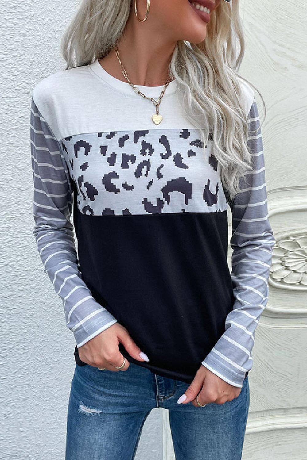 High-Class Leopard Long Sleeve T-Shirt - MXSTUDIO.COM