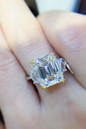 High-Class Platinum-Plated 5 Carat Moissanite Ring - MXSTUDIO.COM