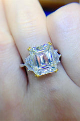 High-Class Platinum-Plated 5 Carat Moissanite Ring - MXSTUDIO.COM