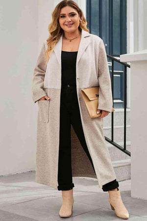 High-Grade Longline Plus Size Women's Trench Coat - MXSTUDIO.COM