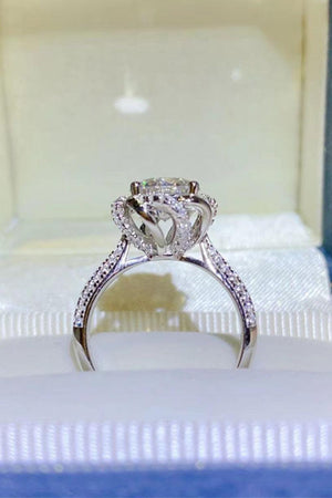 Highest Luster Sterling Silver 2 Carat Moissanite Ring - MXSTUDIO.COM