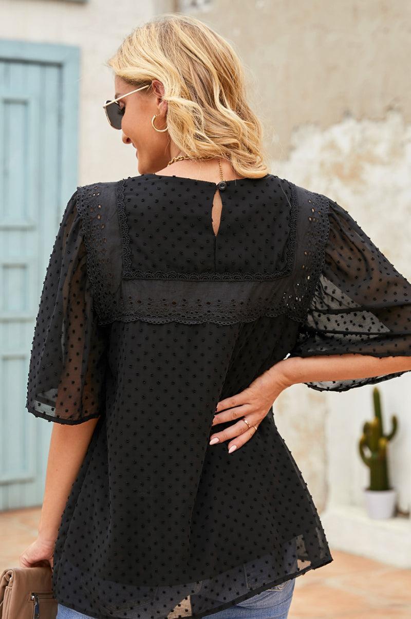 Highly Regarded Lace Babydoll Blouse - MXSTUDIO.COM