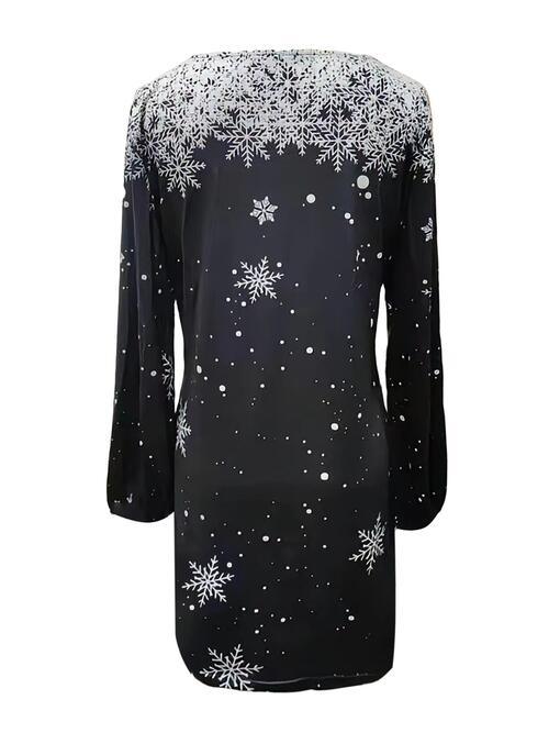 Holiday Cheers Christmas Snowflake Sweater Dress-MXSTUDIO.COM