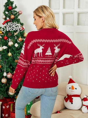 Holiday Vibe Reindeer Christmas Sweater - MXSTUDIO.COM