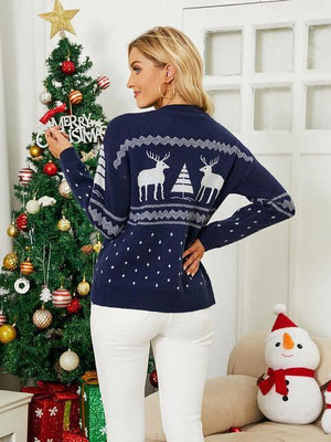 Holiday Vibe Reindeer Christmas Sweater - MXSTUDIO.COM