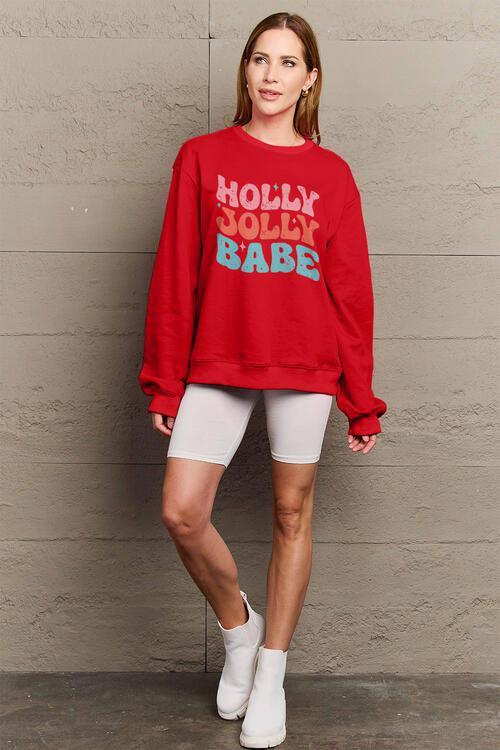 Holly Jolly Babe Plus Size Christmas Sweatshirt-MXSTUDIO.COM