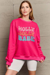 Holly Jolly Babe Plus Size Christmas Sweatshirt-MXSTUDIO.COM