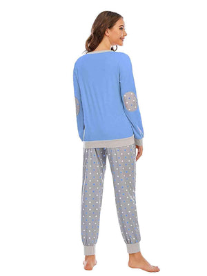 Homey Polka Dot Pants And Long Sleeve Set - MXSTUDIO.COM