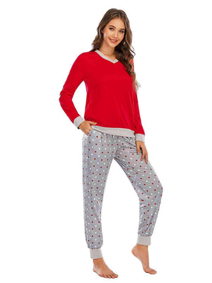 Homey Polka Dot Pants And Long Sleeve Set - MXSTUDIO.COM