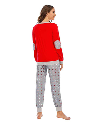 Homey Polka Dot Pants And Long Sleeve Set - MXSTUDIO.COM