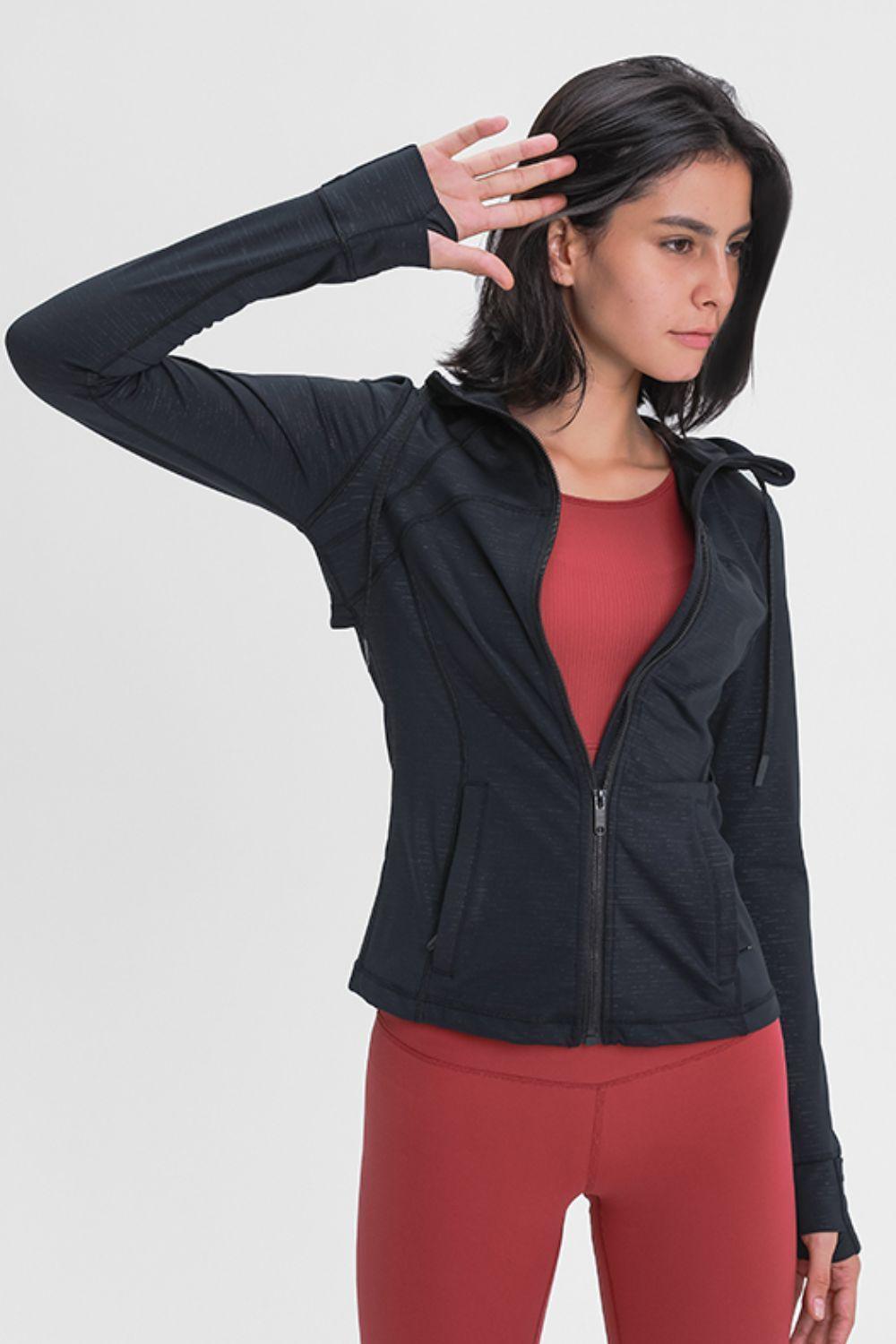 Hooded Athletic Jacket With Pockets - MXSTUDIO.COM