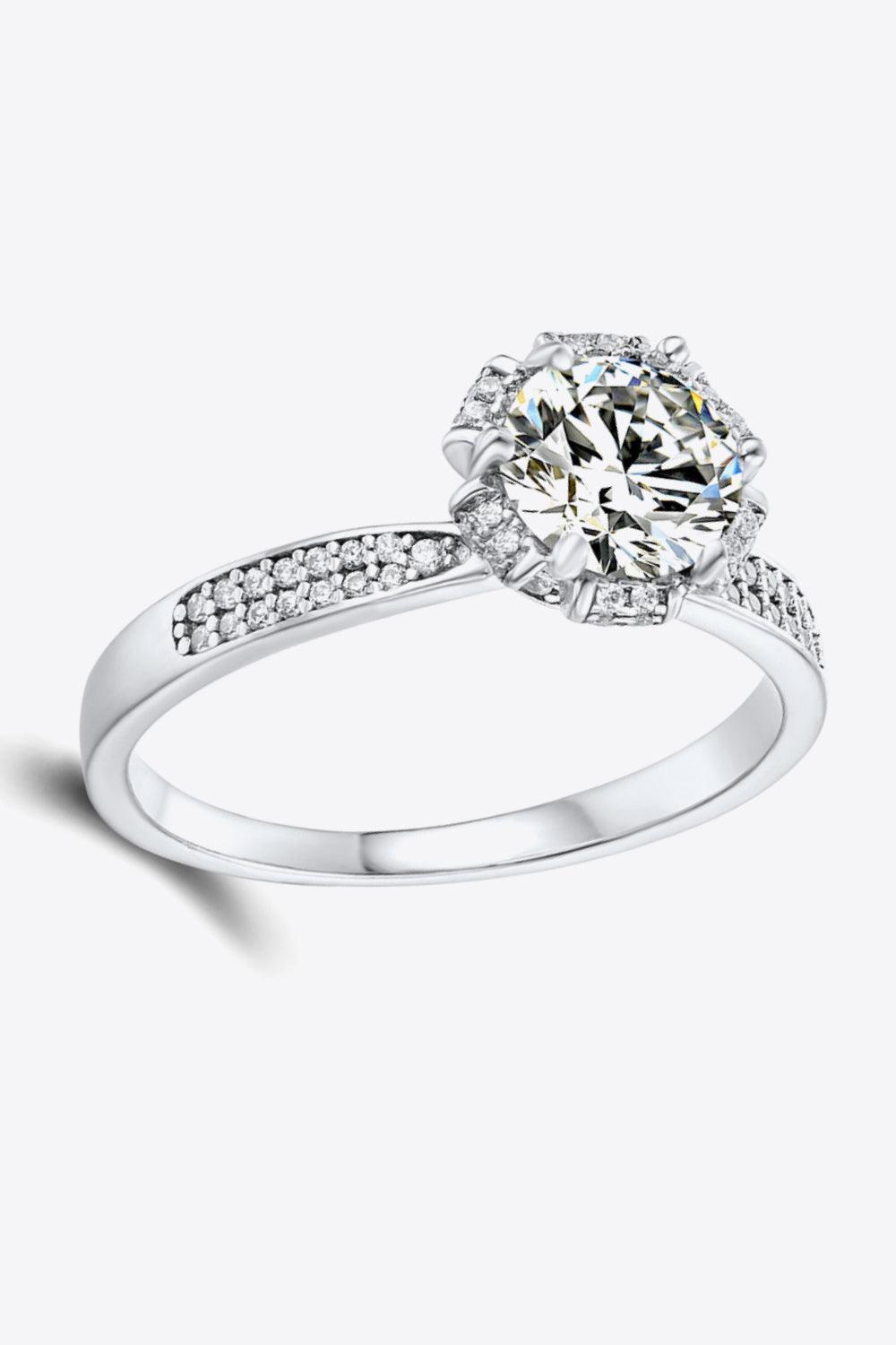 Hope-Filled Platinum-Plated 1 Carat Moissanite Ring - MXSTUDIO.COM