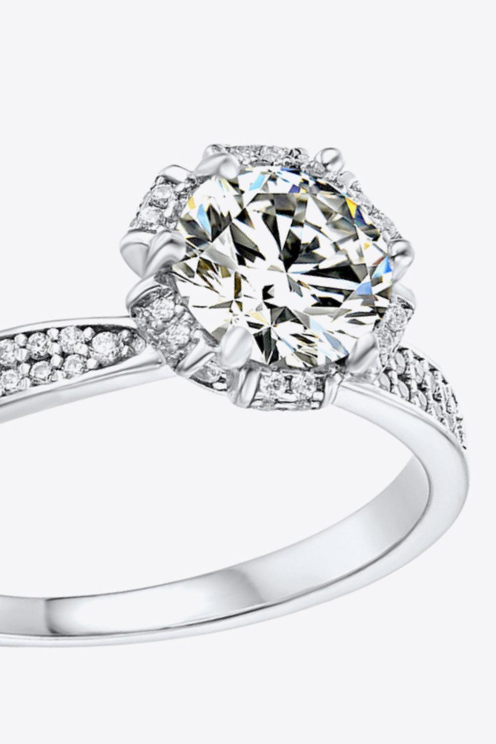 Hope-Filled Platinum-Plated 1 Carat Moissanite Ring - MXSTUDIO.COM