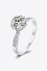 Hope-Filled Platinum-Plated 1 Carat Moissanite Ring - MXSTUDIO.COM