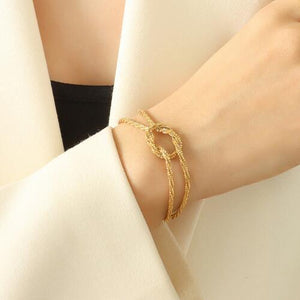 Hopeful Geometric Knot 18K Gold Plated Bracelet-MXSTUDIO.COM