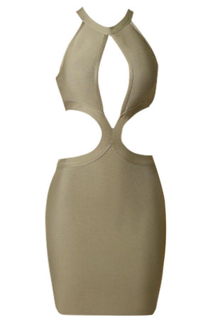 Hot Babe Cutout Grecian Neck Dress - MXSTUDIO.COM