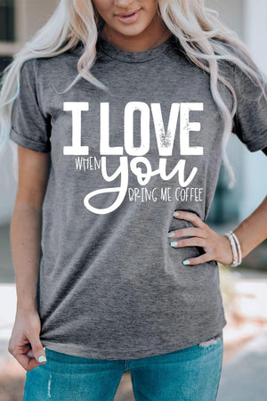 I LOVE YOU Crew Neck Graphic Tee - MXSTUDIO.COM