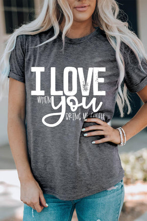 I LOVE YOU Crew Neck Graphic Tee - MXSTUDIO.COM