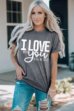 I LOVE YOU Crew Neck Graphic Tee - MXSTUDIO.COM