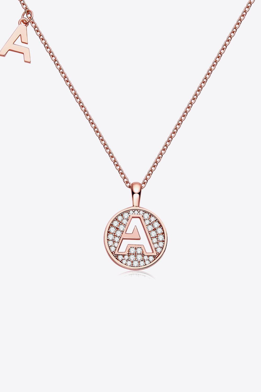 Iconic A to J Pendant Moissanite Necklace-MXSTUDIO.COM