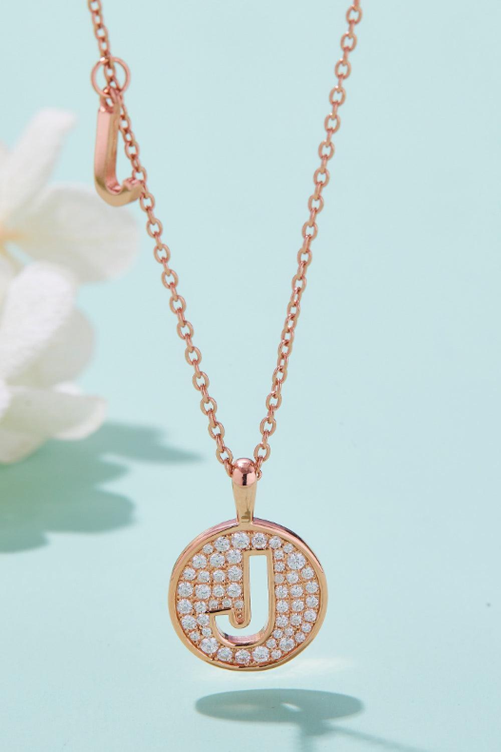 Iconic A to J Pendant Moissanite Necklace-MXSTUDIO.COM