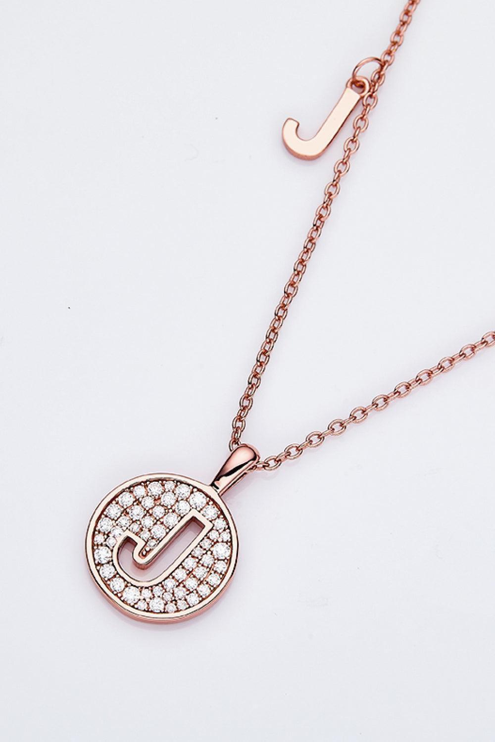 Iconic A to J Pendant Moissanite Necklace-MXSTUDIO.COM