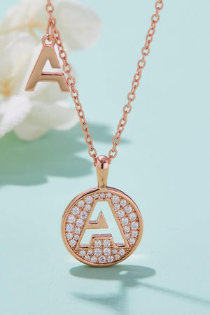 Iconic A to J Pendant Moissanite Necklace-MXSTUDIO.COM