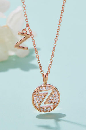 Iconic U to Z Pendant Moissanite Necklace-MXSTUDIO.COM