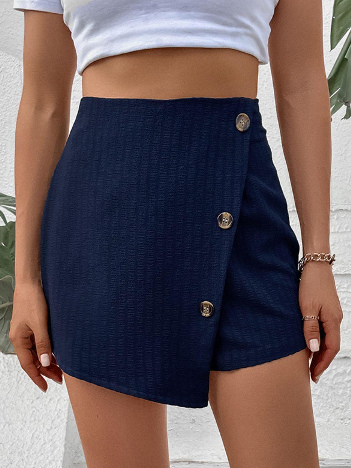 Ideal Piece High Waist Buttoned Wrap Shorts - MXSTUDIO.COM