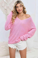 Ideal Warmth Long Sleeve V Neck Knit Sweater - MXSTUDIO.COM