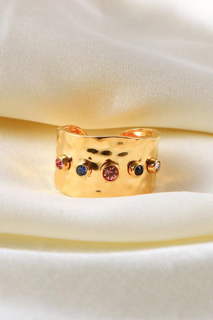 18K Gold-Plated Zircon Ring - MXSTUDIO.COM