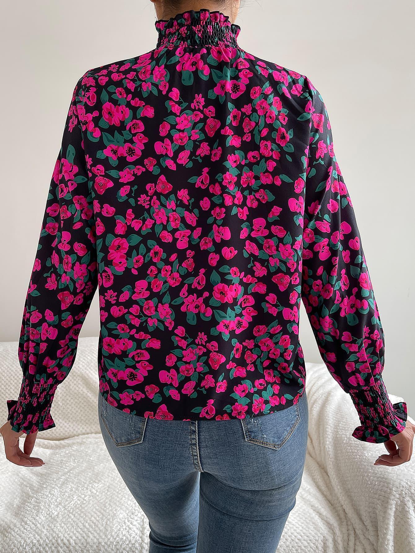 I'm In Control Floral Long Sleeve Blouse - MXSTUDIO.COM