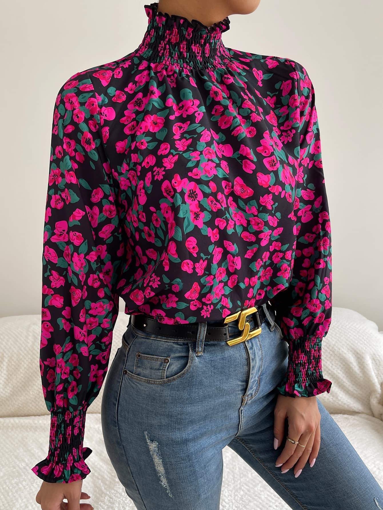 I'm In Control Floral Long Sleeve Blouse - MXSTUDIO.COM