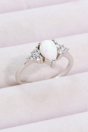 Immeasurable Love Zircon Accent Teardrop Opal Ring - MXSTUDIO.COM