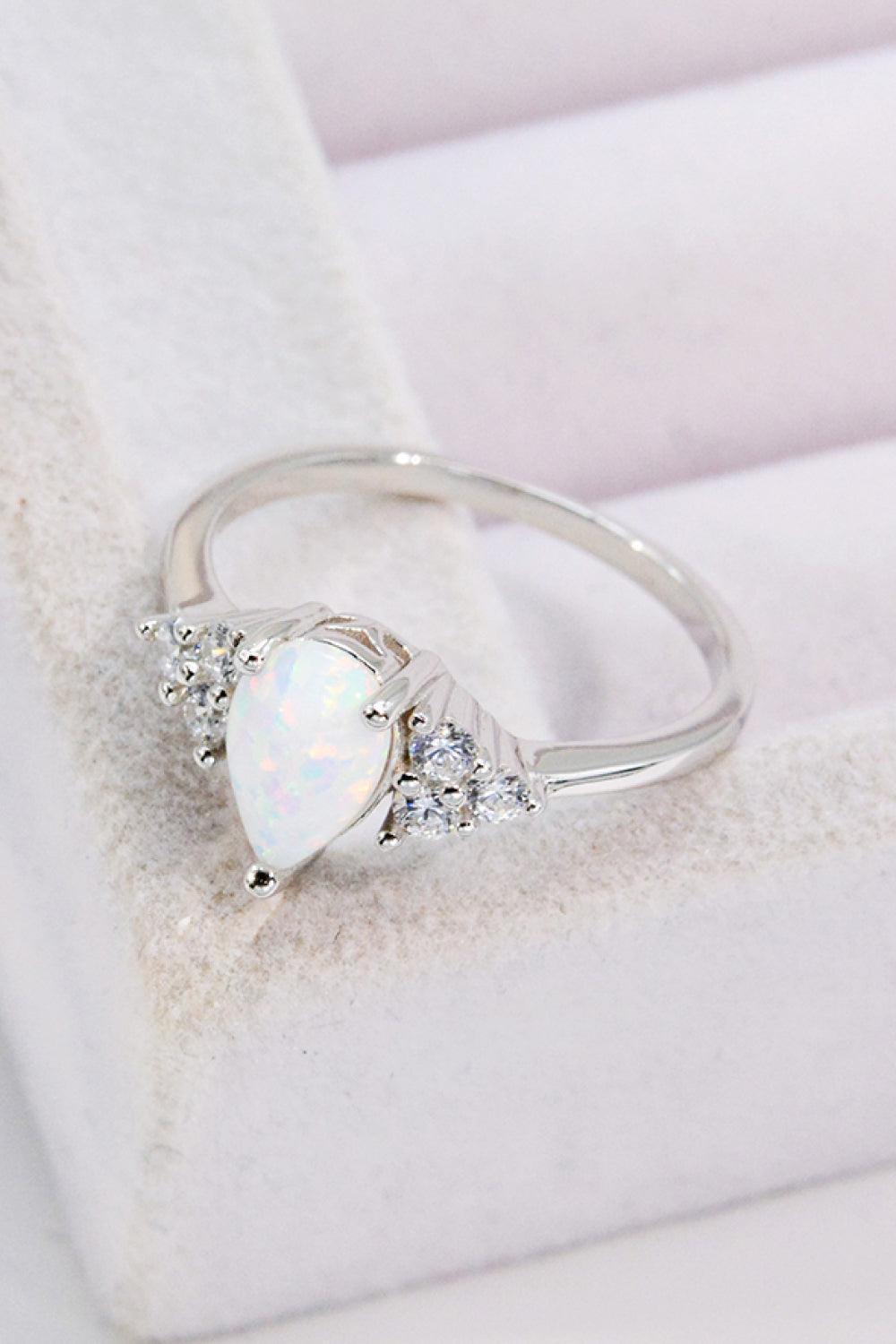 Immeasurable Love Zircon Accent Teardrop Opal Ring - MXSTUDIO.COM