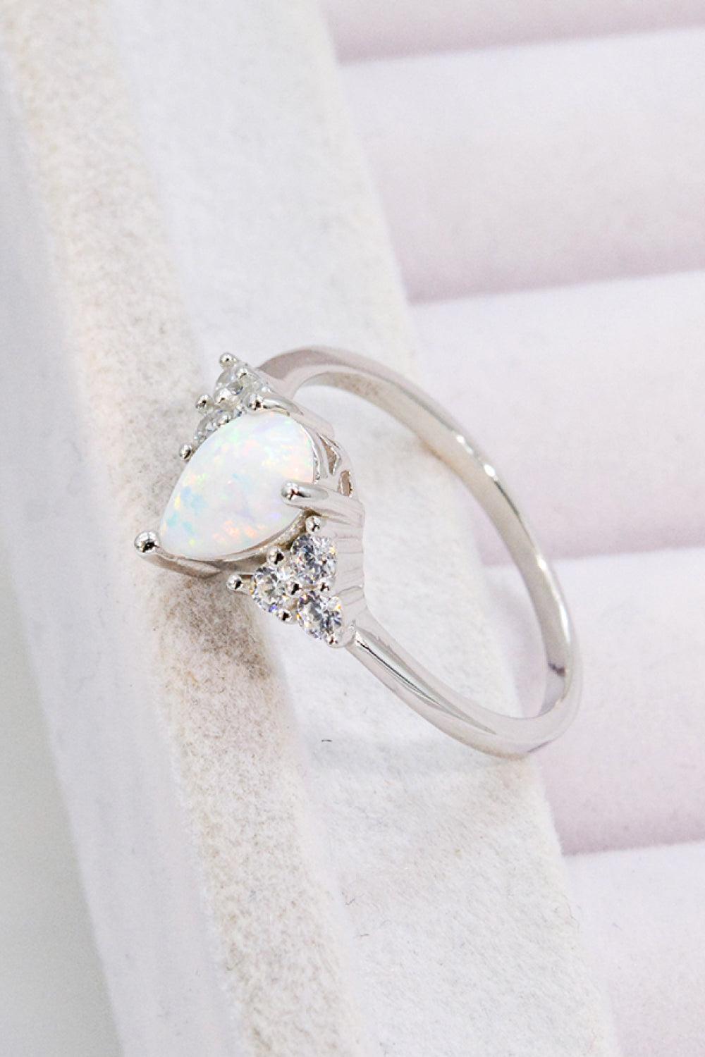 Immeasurable Love Zircon Accent Teardrop Opal Ring - MXSTUDIO.COM