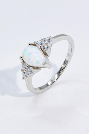 Immeasurable Love Zircon Accent Teardrop Opal Ring - MXSTUDIO.COM