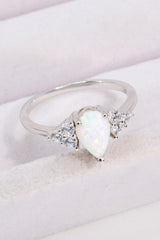 Immeasurable Love Zircon Accent Teardrop Opal Ring - MXSTUDIO.COM