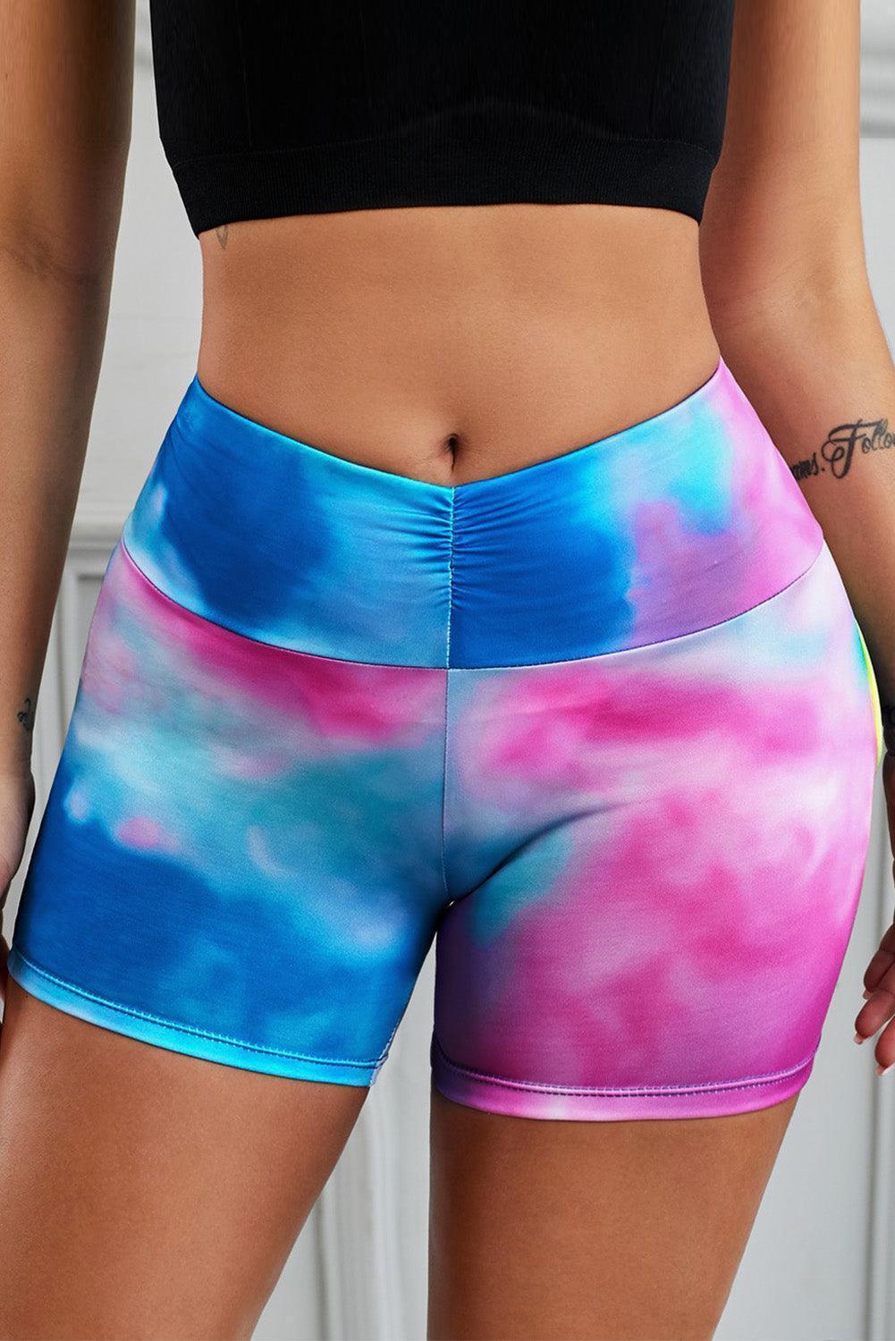 Immersed Focus Tie-Dye Yoga Shorts - MXSTUDIO.COM