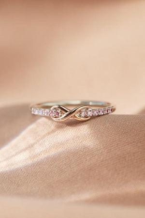 Impeccable Crisscross Sterling Silver Zircon Ring - MXSTUDIO.COM