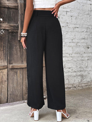 Impeccable Look Stretch Black Wide Leg Pants - MXSTUDIO.COM