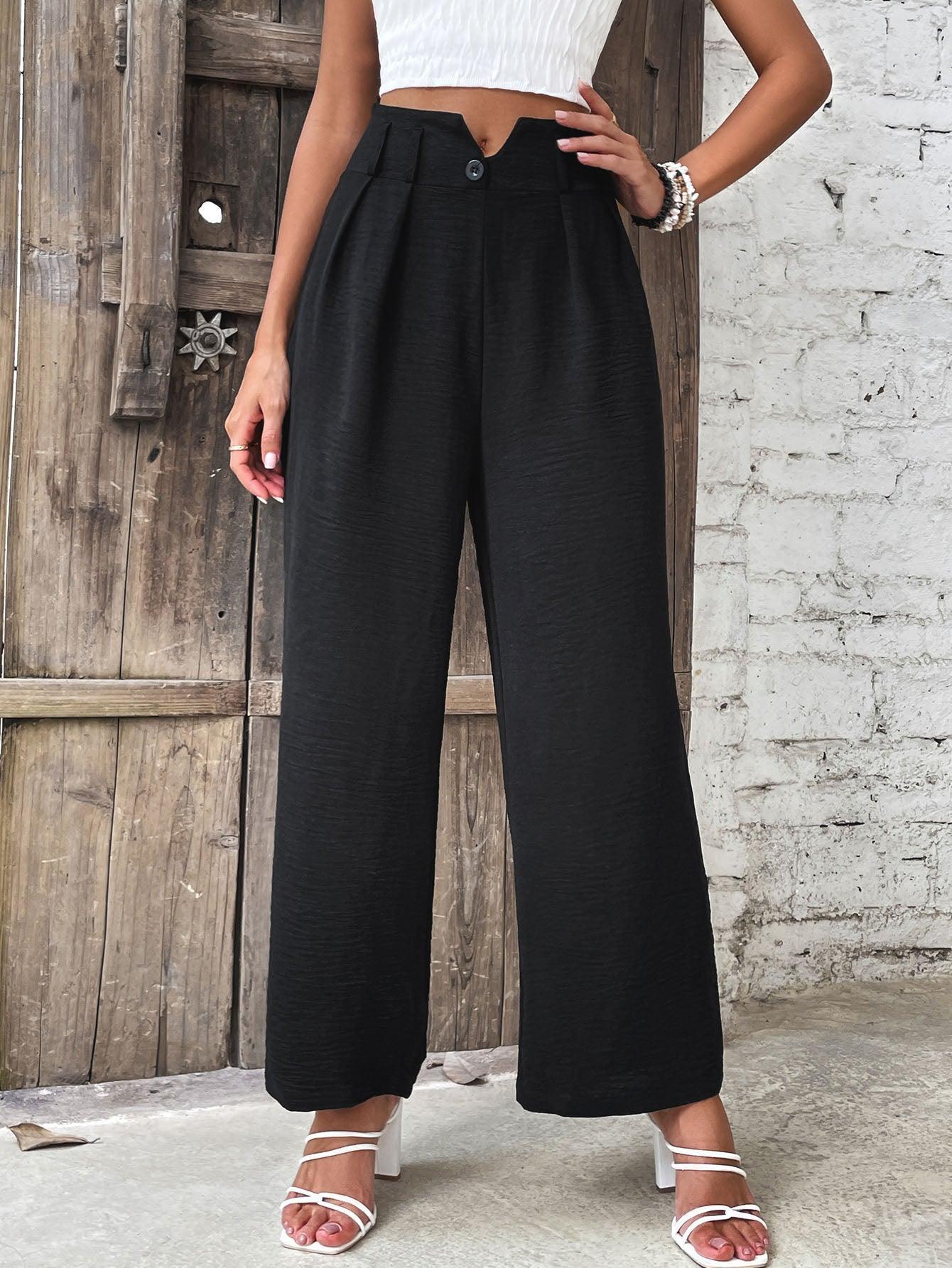 Impeccable Look Stretch Black Wide Leg Pants - MXSTUDIO.COM