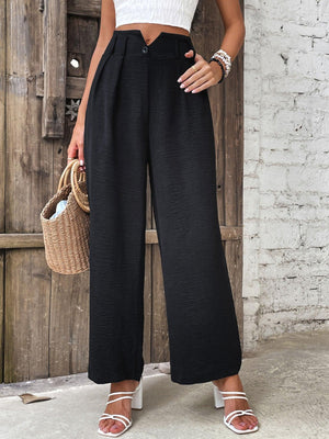 Impeccable Look Stretch Black Wide Leg Pants - MXSTUDIO.COM