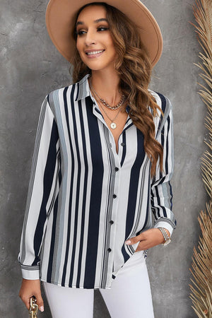 Impeccable Striped Collared Button-Down Shirt - MXSTUDIO.COM