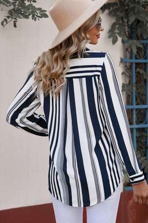 Impeccable Striped Collared Button-Down Shirt - MXSTUDIO.COM